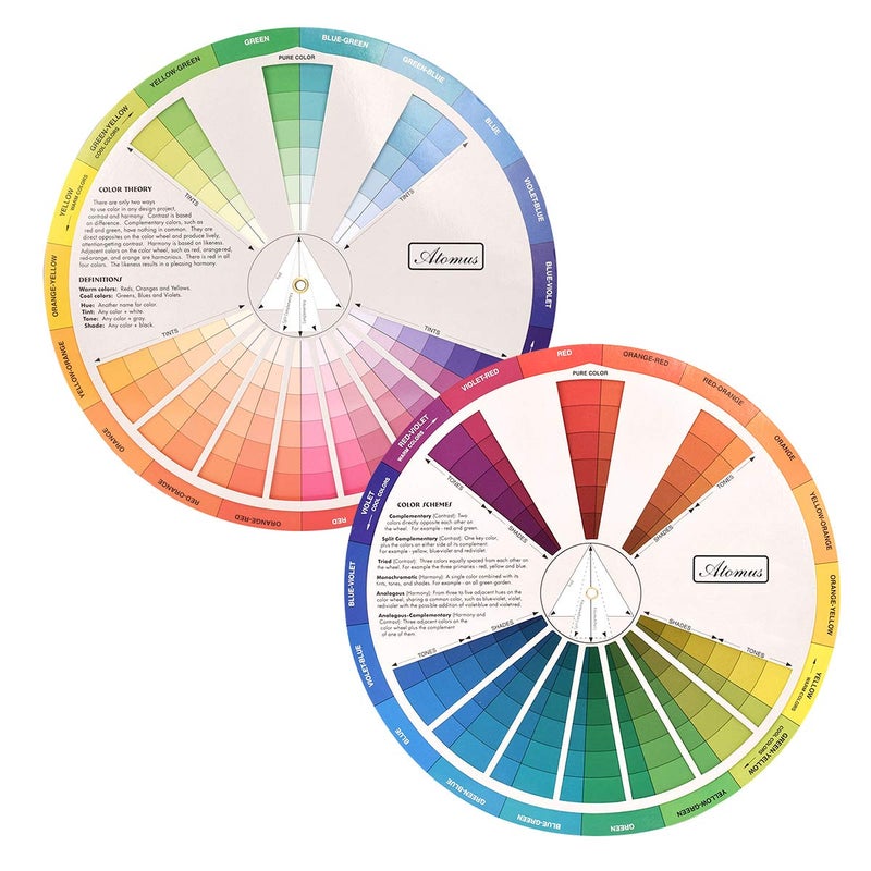 JimKing Creative Color Wheel, Paint Mixing Learning Guide Art Class Teaching Tool for Makeup Blending Board Chart Color Mixed Guide Mix Colours (9.25inch) - Image 1